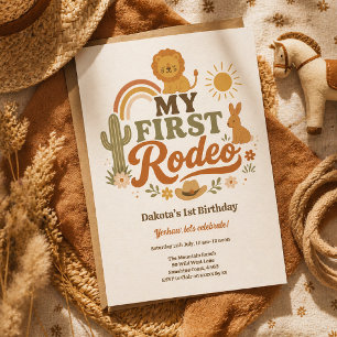 My First Rodeo Birthday Invitation 1st Birthday