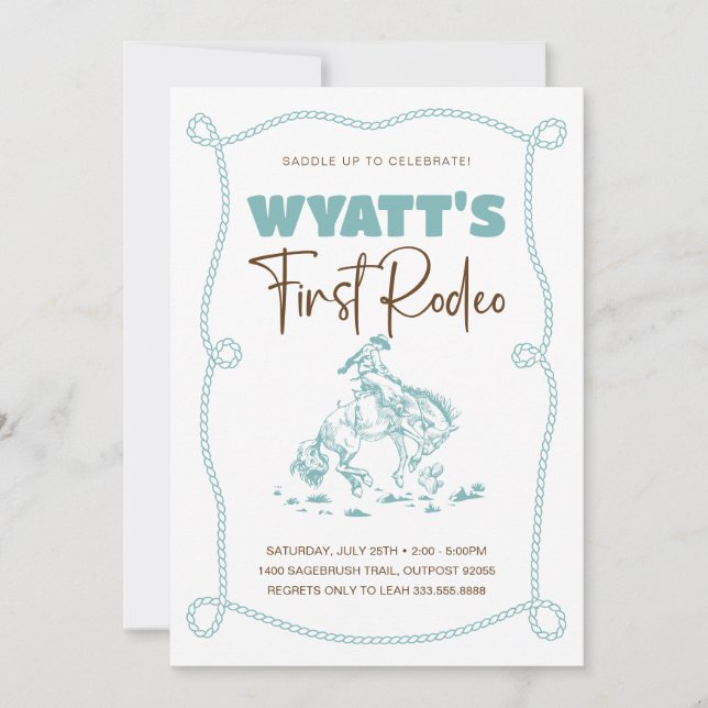 My First Rodeo Birthday Invitation | Western (Front)