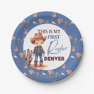 My first Rodeo Birthday Party 1st Western Paper Plate