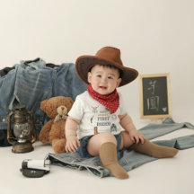My First Rodeo Cowboy 1st Birthday Blue Baby 