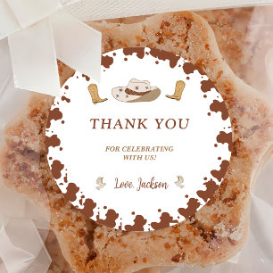 My First Rodeo Cowboy 1st Birthday Classic Round Sticker