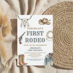 My First Rodeo Cowboy 1st Birthday Invitation