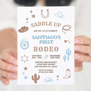 My First Rodeo Cowboy Birthday Invitation