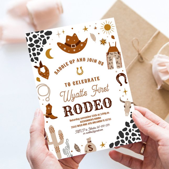 My First Rodeo Cowboy Ranch Southwestern Birthday  Invitation (Creator Uploaded)