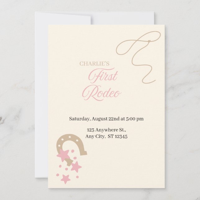 My First Rodeo First Birthday Invitation (Front)