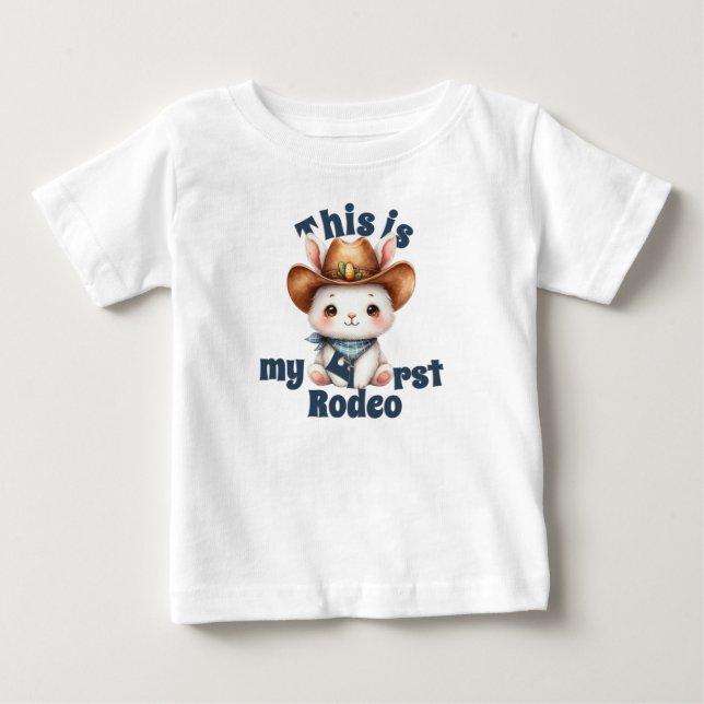 My first rodeo Happy birthday Cowboy Baby T-Shirt (Front)