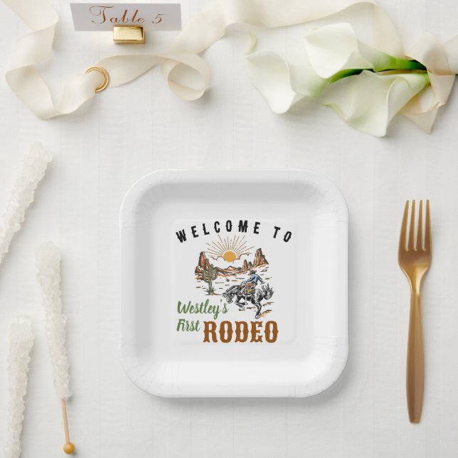 My First Rodeo Paper Plate (Wedding)