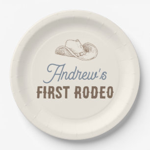 My First Rodeo Personalised Birthday Paper Plate