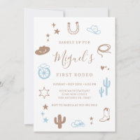 My First Rodeo Southern Cowboy Birthday Invitation