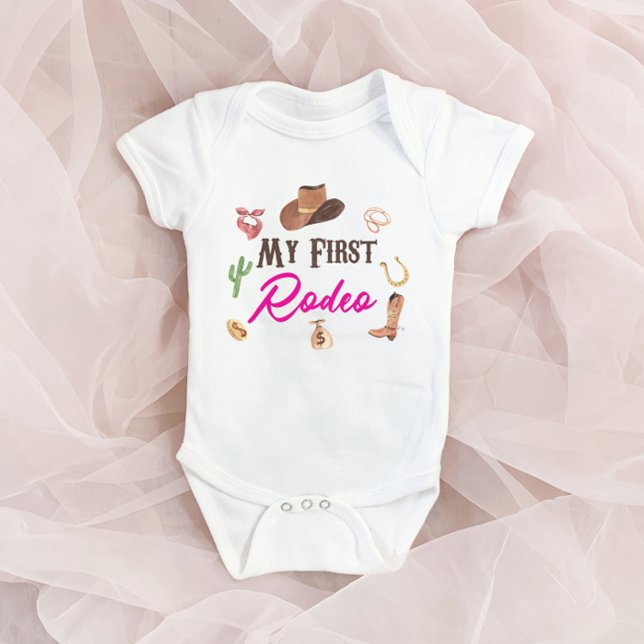 My First Rodeo Western Cowboy 1st First Birthday Baby Bodysuit (Creator Uploaded)