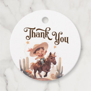 My First Rodeo Wild West Cowboy Birthday Favour Tags