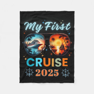 My First Ship Cruise Vacation 2025 Family Trip Gir Fleece Blanket