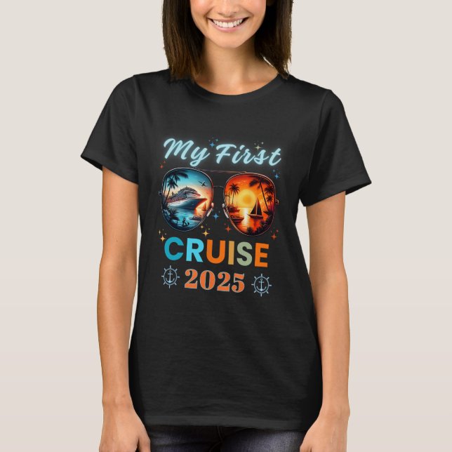 My First Ship Cruise Vacation 2025 Family Trip Gir T-Shirt (Front)