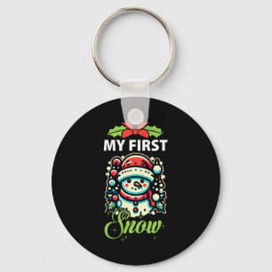 My First Snow Cute Snowman Winter Xmas Christmas Key Ring