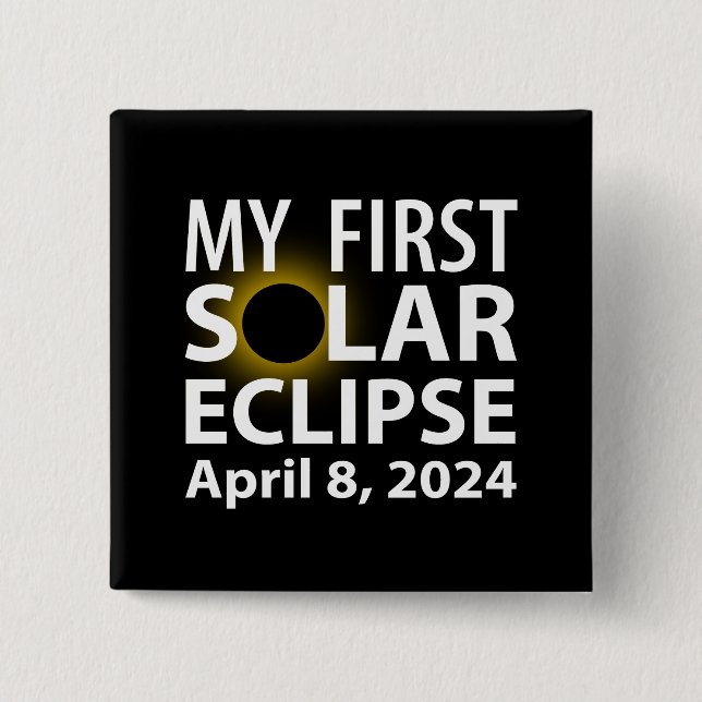 My First Solar Eclipse 15 Cm Square Badge (Front)
