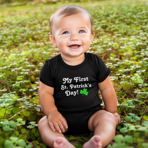 My First St Patricks Day Green Shamrock Baby Bodysuit