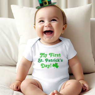 My First St. Patrick's Day Green Shamrock Baby Bodysuit