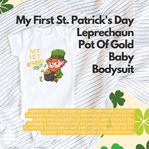 My First St. Patrick's Day Leprechaun Pot Of Gold Baby Bodysuit