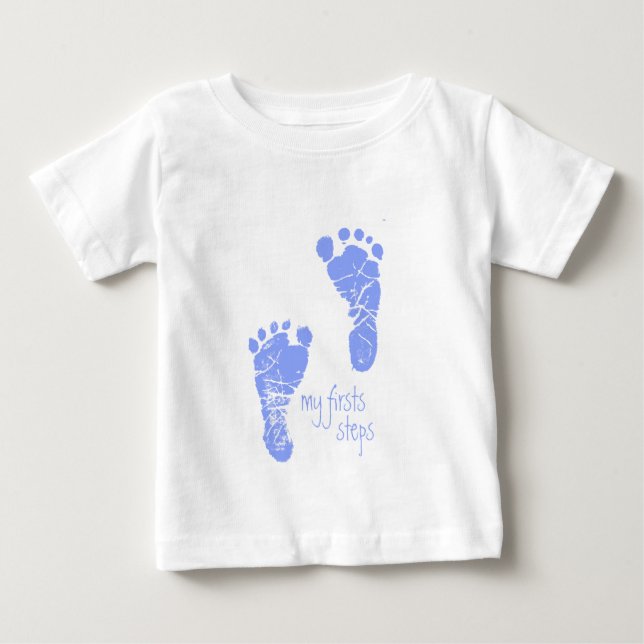 My First Steps - blue Baby T-Shirt (Front)