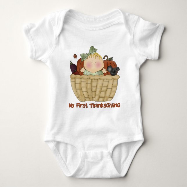 My First Thanksgiving Baby GIrl Tees (Front)
