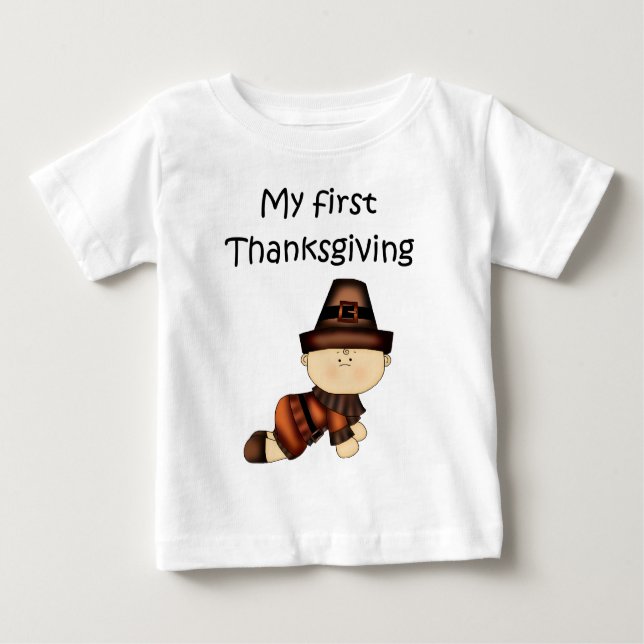 My First Thanksgiving Boy #2 *T-shirt* Baby T-Shirt (Front)