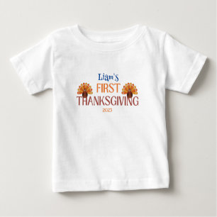 My First Thanksgiving Name white  Baby T-Shirt