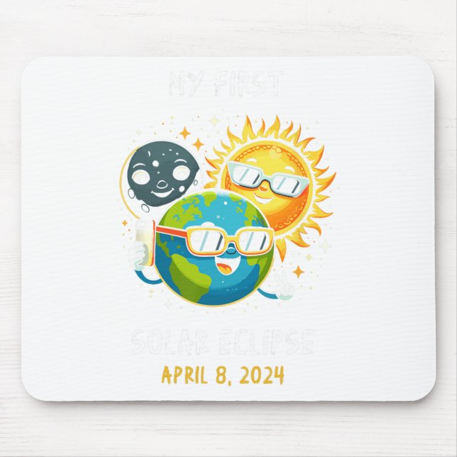 My First Total Solar Eclipse April 8th 2024 Toddle Mouse Pad (Front)