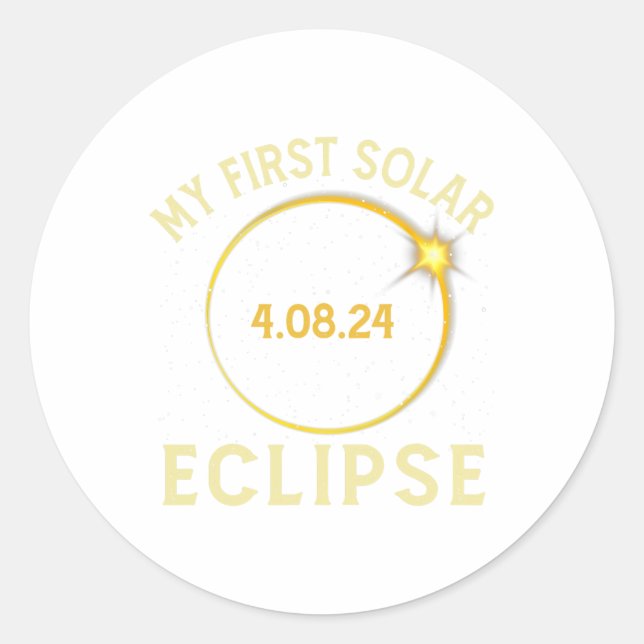 My First Total Solar Eclipse April 8th Toddler Kid Classic Round Sticker (Front)