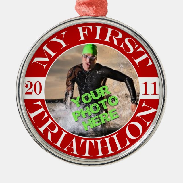My First Triathlon - 2011 Metal Tree Decoration (Front)