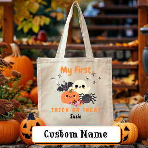 My First Trick or Treat Personalised Halloween Tote Bag