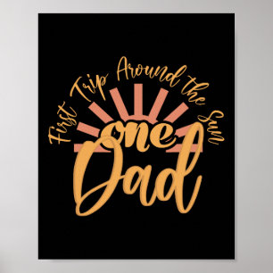 My First Trip Around The Sun Girls Fall 1st Birthd Poster