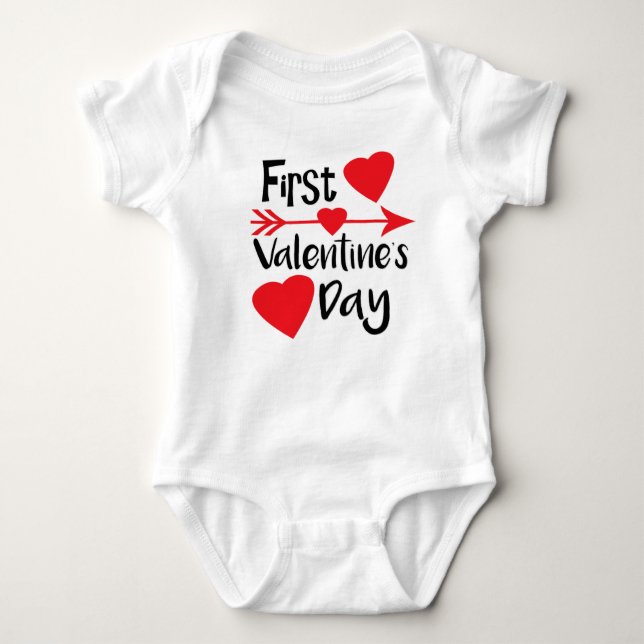 My First Valentine Baby Bodysuit (Front)
