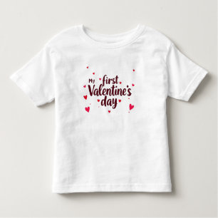 My First Valentine’s Day Girls T-Shirt, cute heart Toddler T-Shirt