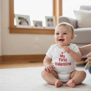 My First Valentine Sweet Valentine's Day Outfit Baby Bodysuit