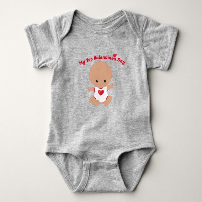 My First Valentines Day  Baby Bodysuit (Front)