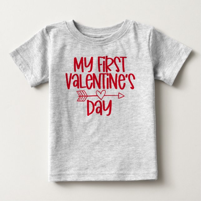 My First Valentine's Day Baby Toddler Tee (Front)