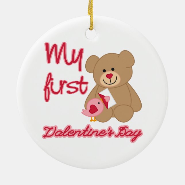 My First Valentine's Day Ceramic Tree Decoration (Back)