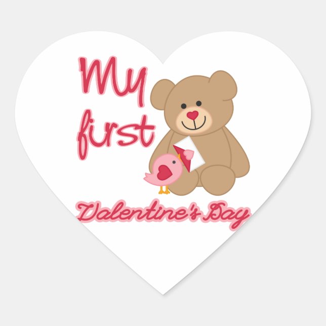 My First Valentine's Day Heart Sticker (Front)