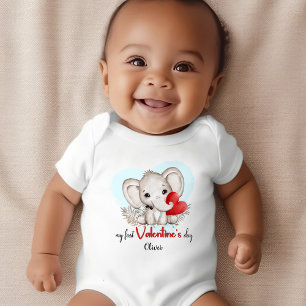 My First Valentines day Personalised Name Baby Bodysuit