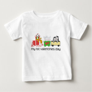 My First Valentines Day Train Baby T-Shirt
