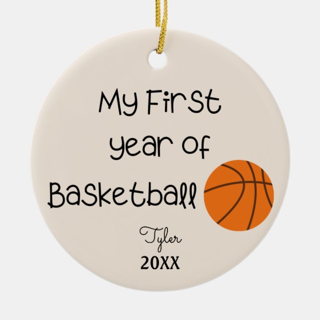 My First Year of Basketball Ornament (Front)