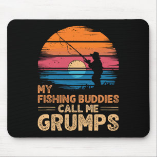 My Fishing Buddies Call Me Grumps Retro Vintage Gr Mouse Pad