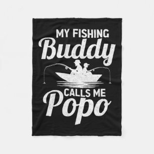 My Fishing Buddies Calls Me Popo Father's Day Fish Fleece Blanket