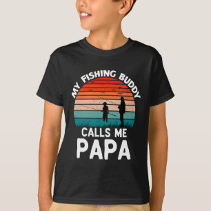 My Fishing Buddy Calls Me Papa Retro Vintage Grand T-Shirt
