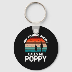 My Fishing Buddy Calls Me Poppy Retro Vintage Gran Key Ring