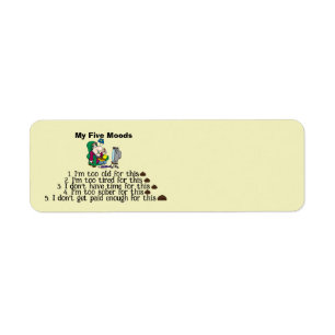 My Five Moods Return Address Label