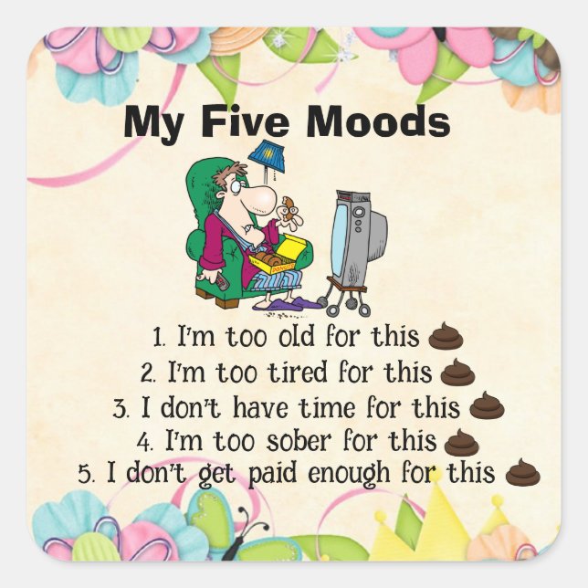 My Five Moods Sticker (Front)