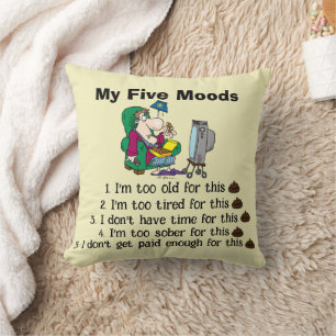 My Five Moods Throw Pillow
