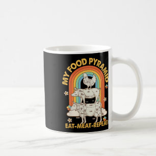 My Food Pyramid Eat Meat Repeat Retro Vintage Bbq Coffee Mug