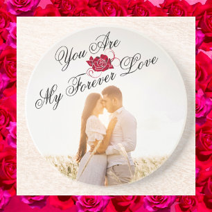 My Forever Love Red Rose Elegant Decor Sandstone  Coaster